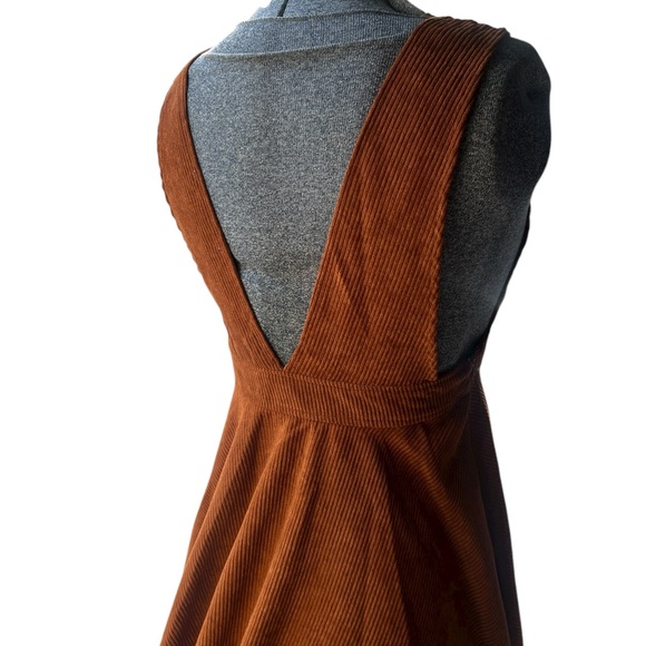 Brown Corduroy Style Button-Down Dress - Picture 5 of 7
